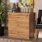 Baxton Studio Decon Modern and Contemporary Oak Brown Finished Wood 3-Drawer Storage Chest 189-11975-ZORO - alternate 1